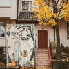 Flaga ogrodowa na Halloween, dynia, duch, szkielet, kot, flaga zewnętrzna, dwustronna, świąteczna