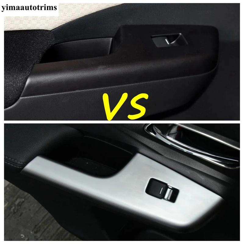 Car Armrest Door Window Glass Lift Switch Panel Cover Trim For Honda CRV CR-V 2012 2013 2014 2015 2016 Carbon Fiber Accessories