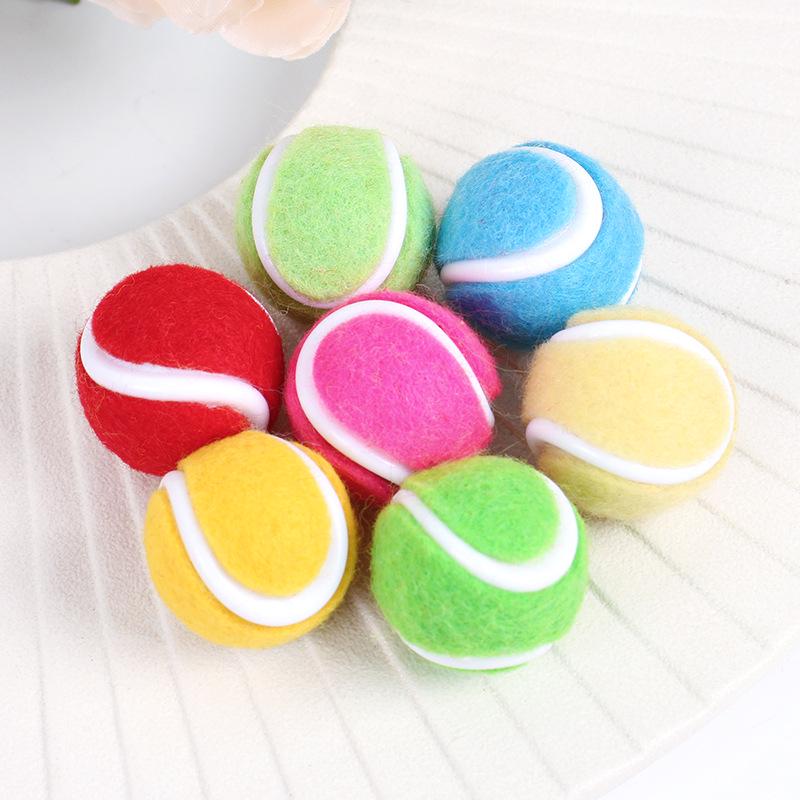 Mini Plush Tennis Ball Keychain - Creative DIY Sports Bag Pendant and Photography Prop