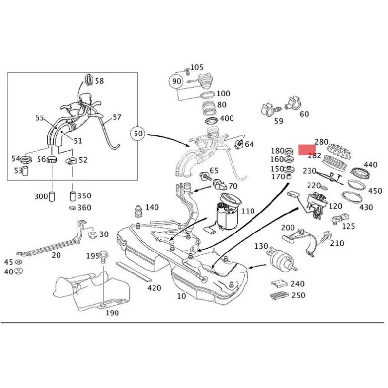 1/2x Fuel Pump Seal Gasket A2114710579 For Mercedes Benz W203 W211 C209 C219 C230 C240 C280 C320 C350 CLK350 CLK550 2114710579