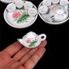 1Set Dollhouse Kid Pretend Play Miniature Dining Ware Porcelain Tea Set Dish Cup Plate TOY