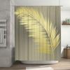 Modern Stylish Golden Palm Leaf Shower Curtain Perfect For Luxury Bathroom Decor