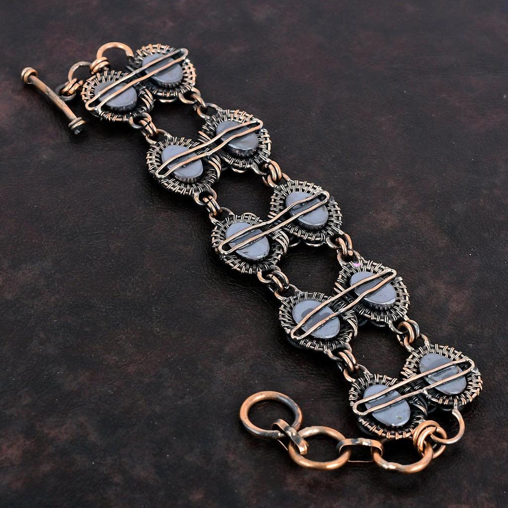 Shungit Armband Kupferdraht gewickelt Armband verstellbare Kette Armband einzigartige Kupferdraht Schmuck handgemachte Edelstein Armband Geschenke für Sie