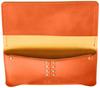 Business Card Holder Folding Business Card Holder Genuine Leather in 22501 Orange [Ebawin] [Made Japan]