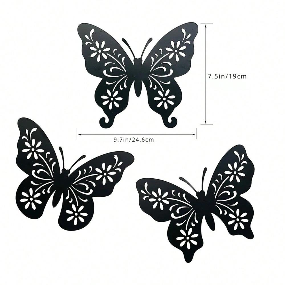 3D Metal Hummingbird Wall Art Set of 3, Modern Black Hanging Decor for Home Garden