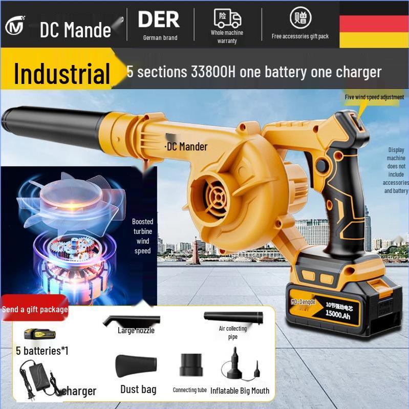 High-Power Rechargeable Lithium-Ion Blower and Vacuum Cleaner with Free Shipping