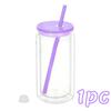 16OZ DIY Snowglobe Tumbler with Pre Drilled Hole Reusable Plastic Water Bottles Break-Resistant Mason Jar Cups for Holiday Gifts