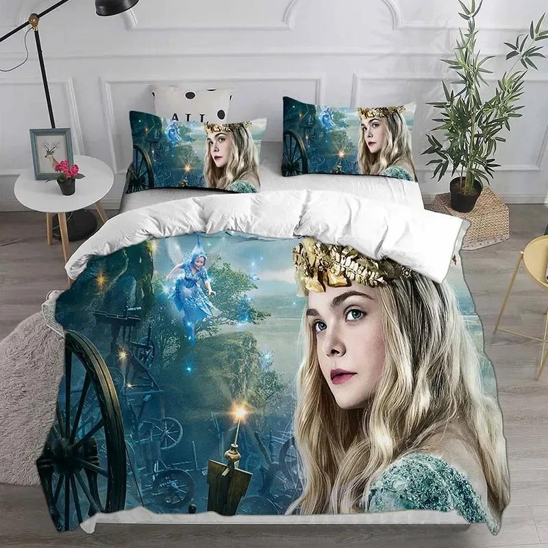 Anime Pattern Children's Duvet Cover Set, Villains Maleficent HD Comforter Quilt Cover Set for Kids Bedding Sets Bedroom Decor