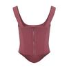 Top Corto Corsetto Bianco da Donna con Scollo Quadrato Bustier Strutturato Spalline Sottili