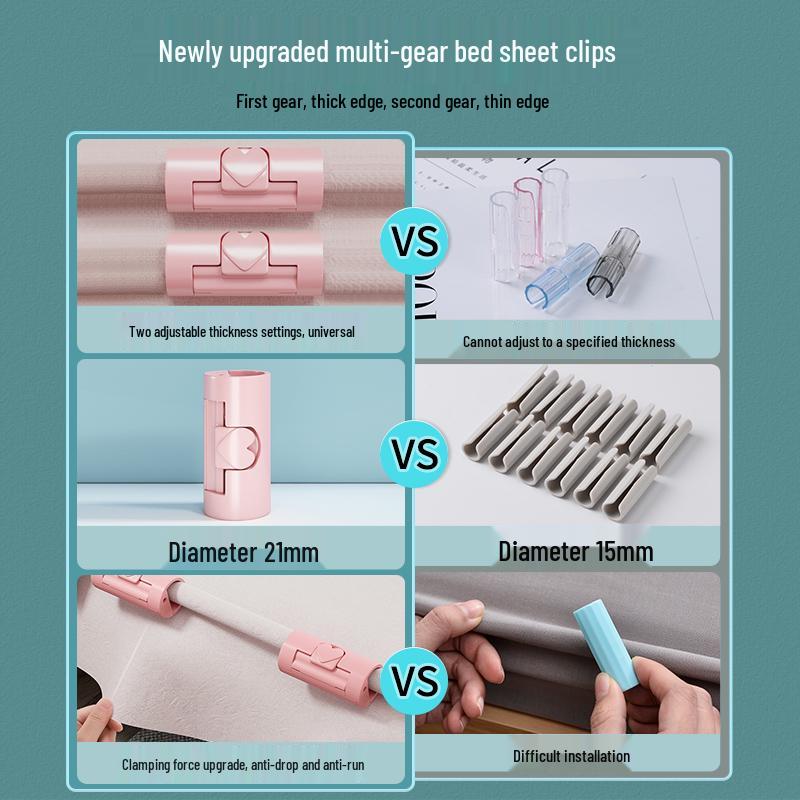 Needle-Free Bed Sheet Fastener: Anti-Slip Duvet & Quilt Corner Clip