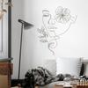 Minimalist Hand-Drawn Line Art Woman Wall Sticker Self-Adhesive Removable for Bedroom Living Room Background Wall Decoration