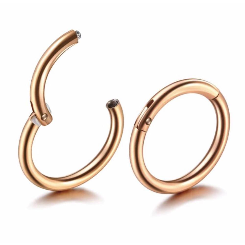 G23 Titanium Piercing Hight Segment Clicker Nose Ring Open Small Septum Hoop Nose Earrings Women Man Ear Nose Helix Body Jewelry