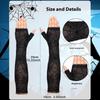 Fancy Thin Halloween Gloves Gothic Lolita Spider Web Gloves Long Half-Finger Mesh Mitten Cosplay