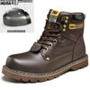 New classic casual men's anti-smash and anti-piercing steel head cowhide winter high-top old warranty tooling