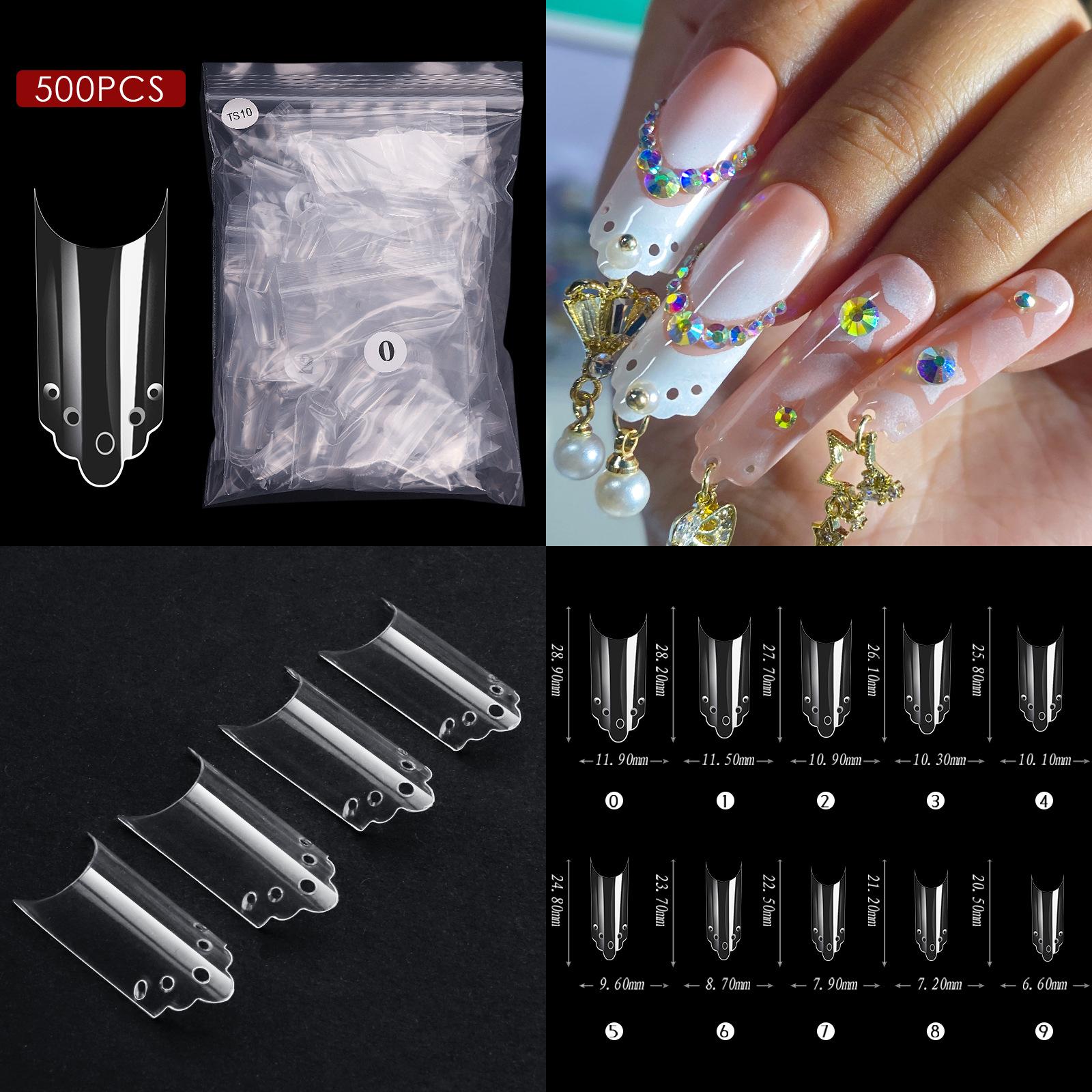 

Нейл-арт, особый тип ногтей, специальная форма, звездный полый ноготь, прозрачный кружевной французский накладной ноготь