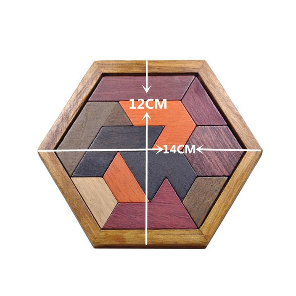 For Children Adults Geometric Shape Wooden Tangram Board Educational Toys Puzzles Board IQ Brain Teaser