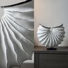 Geometric Shell Sculpture Matte with Base Black for Mantel, Homeowners