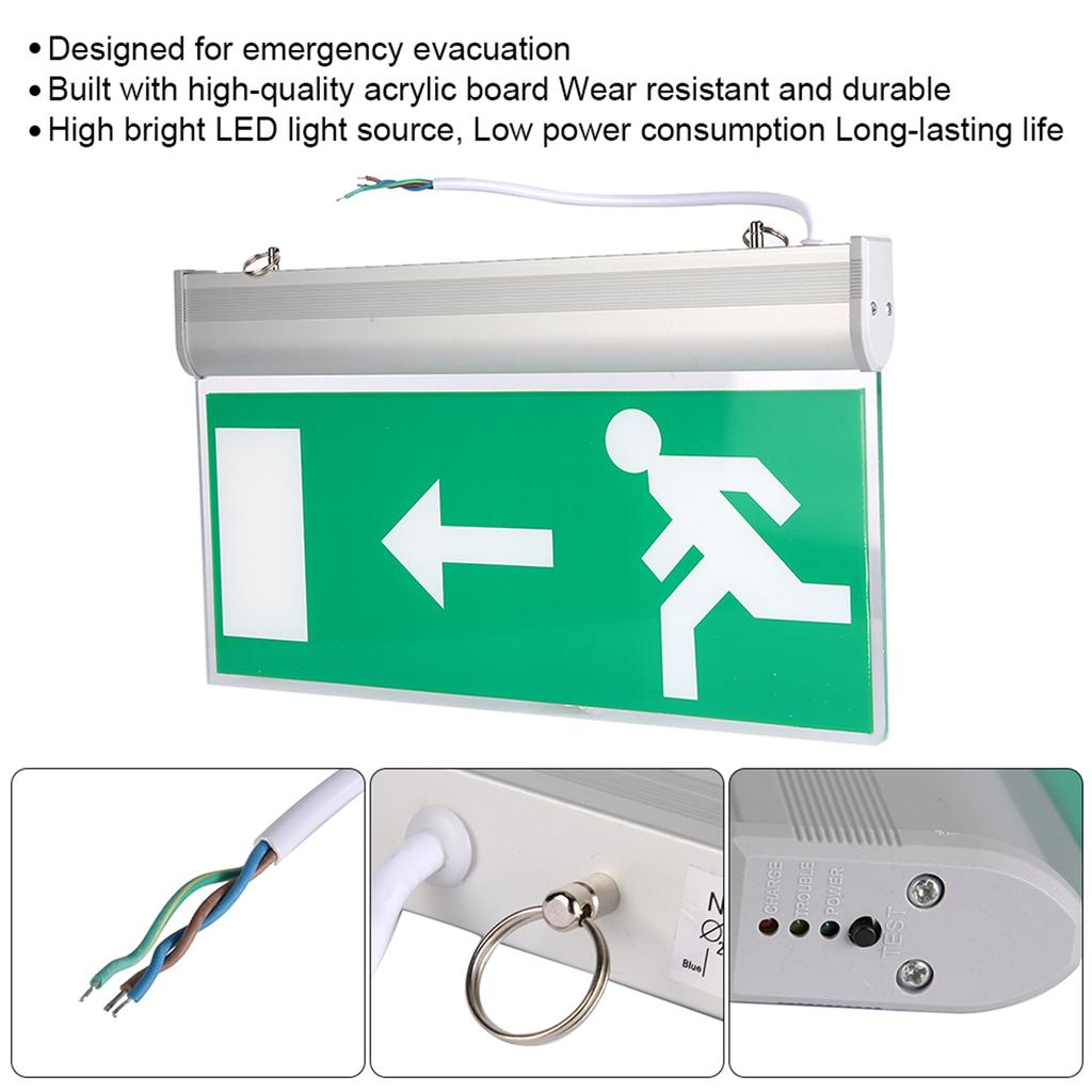 110?240V Acrylic LED Emergency Sign Lamp Left Right Evacuation Indicator Light
