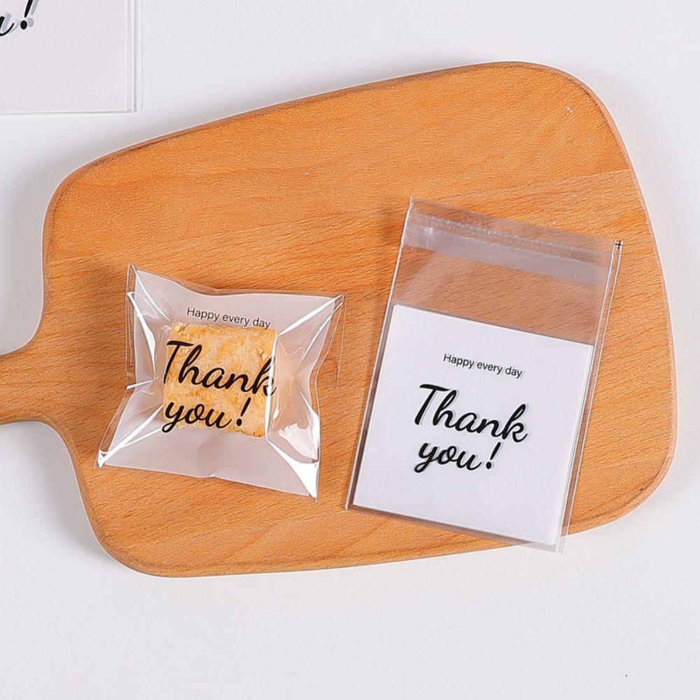 100pcs Plastic Clear Plastic Bags Self Adhesive Cookie Candy Bags Pastry Bag Gift Bag  Cookie