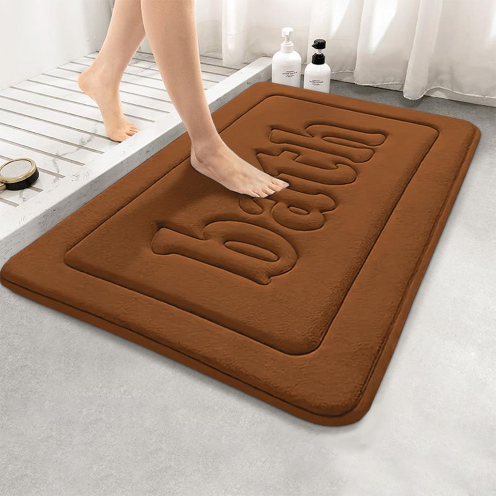 Thickened Flannel Bathroom Absorbent Mat Shower Room Toilet Non-slip Mat Bathtub Mat Foot Pad Entrance Mat