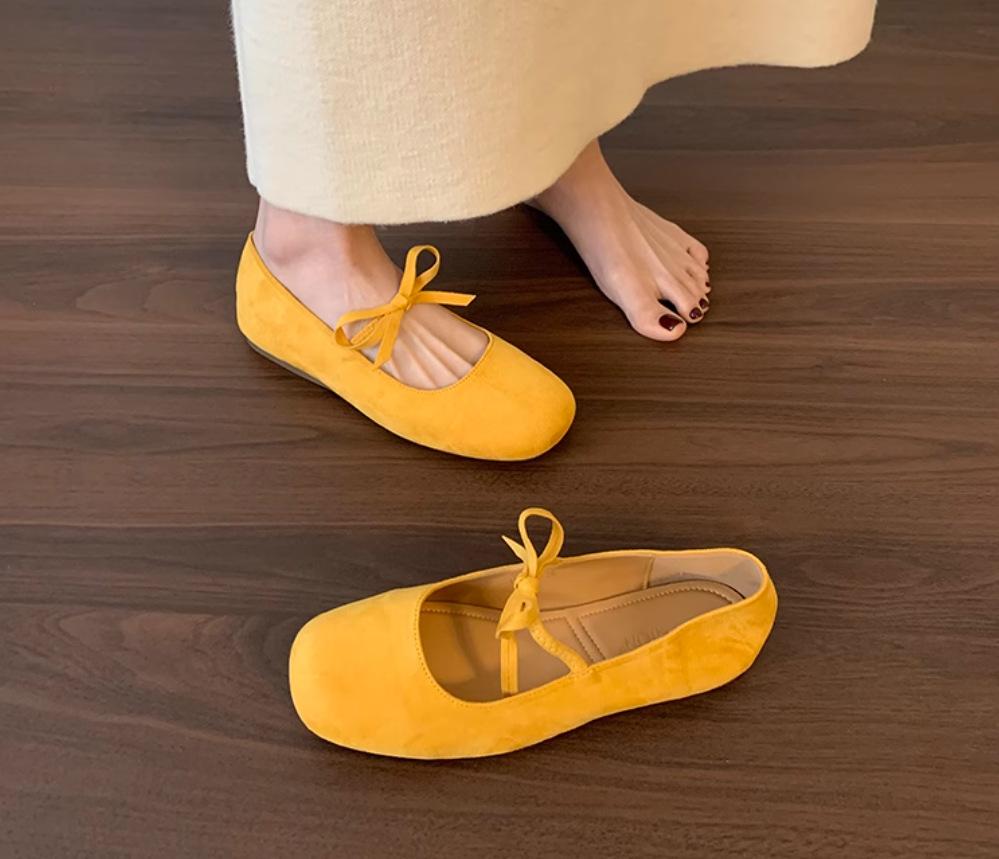 French Flat-soled Single Shoes Women's Summer 2025 New One-pedal Mary Jane Evening Shoes Ballet Bean Shoes Grandma Shoes