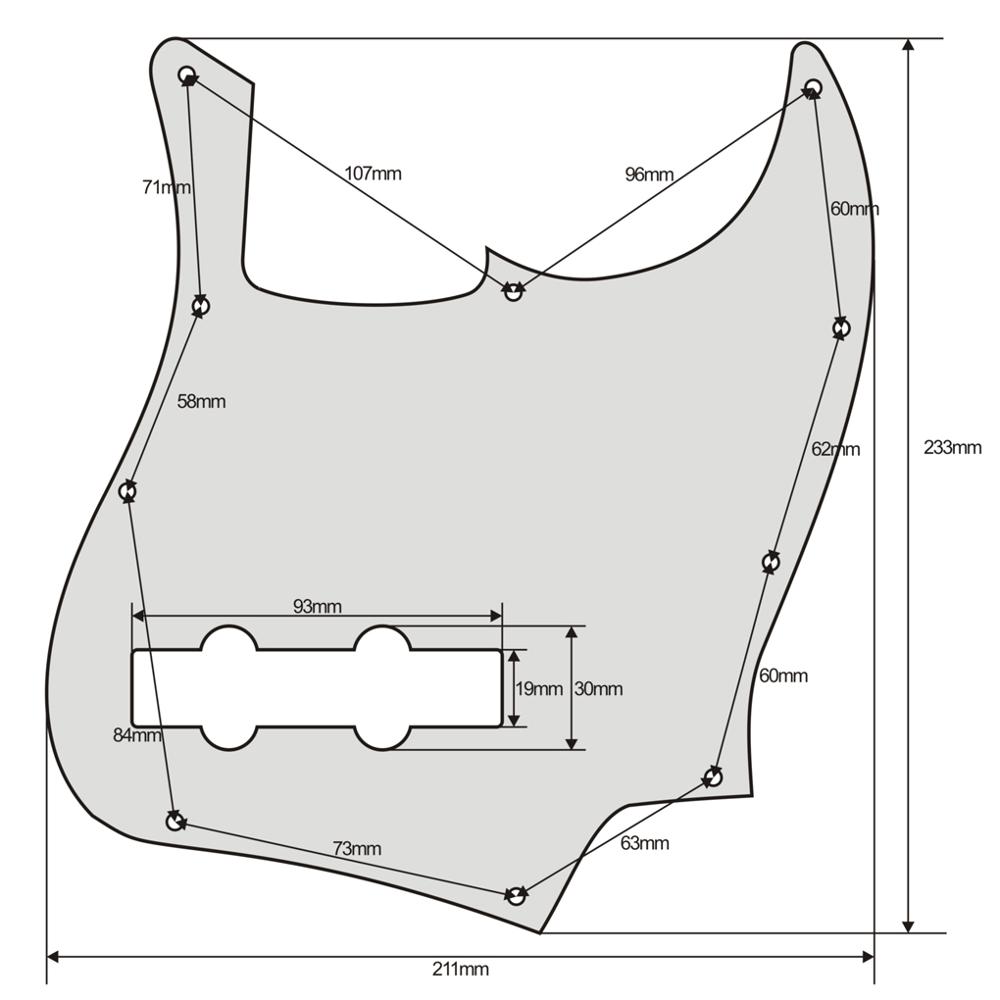 FLEOR JB Bass Pickguard Guitar Scratch Plate Pick Guard 4 String Bass Parts,7 Colors Available