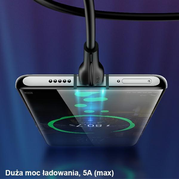 USAMS Cable U38 USB-C 5A Fast Charge for OPPO/HUAWEI 1m black/black SJ376USB01 (US-SJ376)