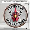 Vintage Rooster Metal Sign 8x8 Inch Kitchen Wall Decor Funny Farmhouse Art