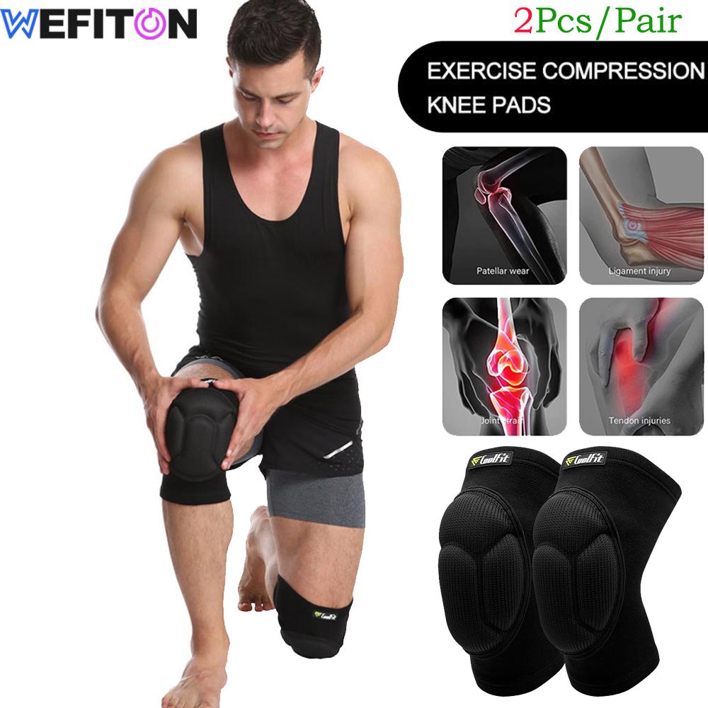 Binchi Health Electronics Men's Black 1Pair Thick Anti-Slip Knee Pads For Wo Soft Gym Volleyball Gardening Protective Kneepads For Kneeling