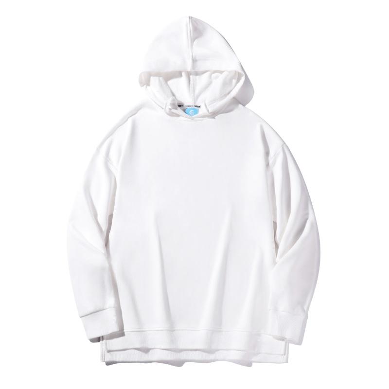 Autumn Cotton Hooded Terry Dropped Shoulder Sweater for Male Female Casual Fashion Long Sleeved Couple ClothesOutdoor Trendy Unisex Breathability S белый 2389₽