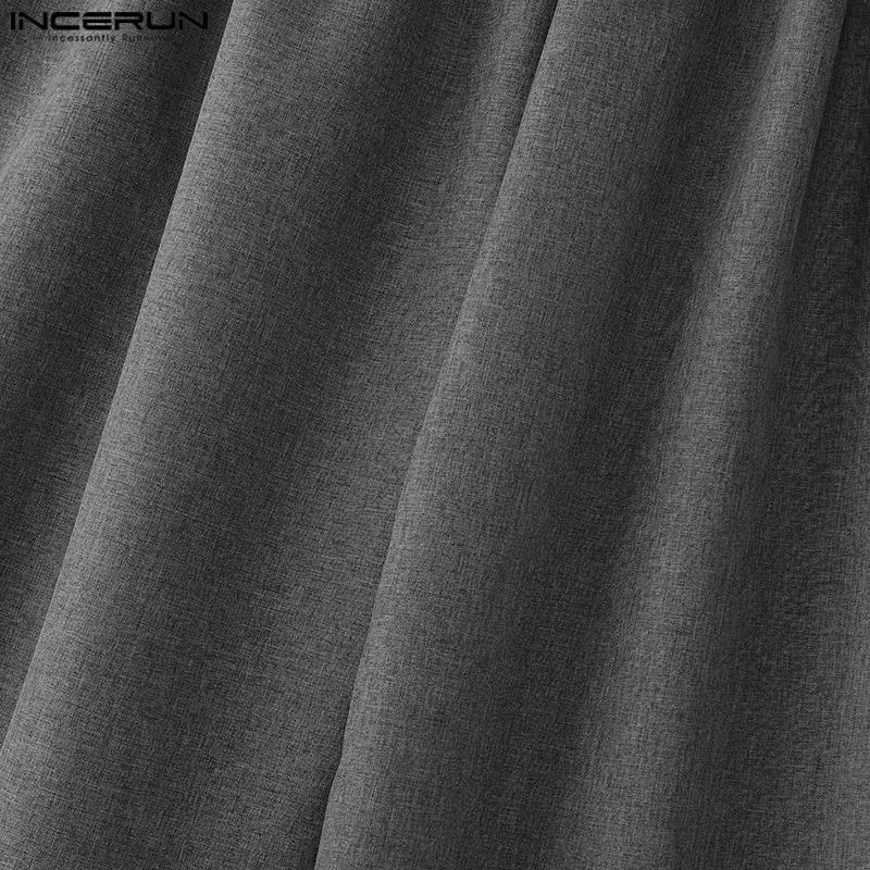 INCERUN Męskie Elastyczne w Pasie Casualowe Luźne Długie Workowate Spodnie