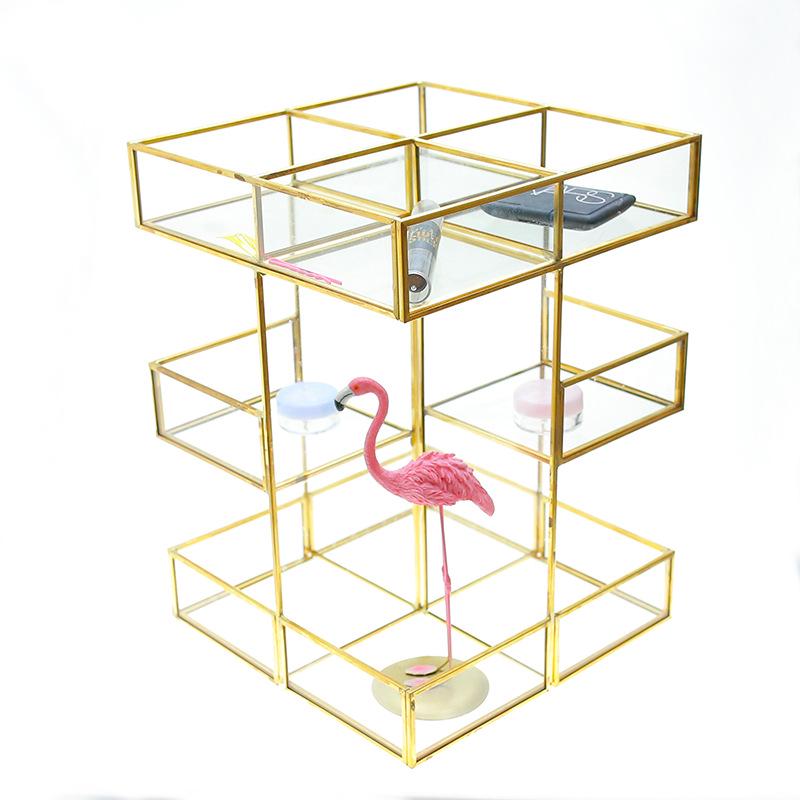 Three-Tier Glass Vanity Organizer for Skincare, Cosmetics, Perfume, and Lipstick