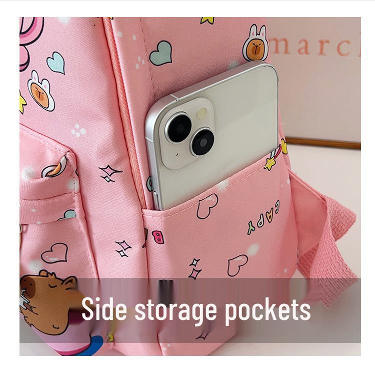 Stylish Capybara Print Backpack for Kids - Elementary & Kindergarten Use