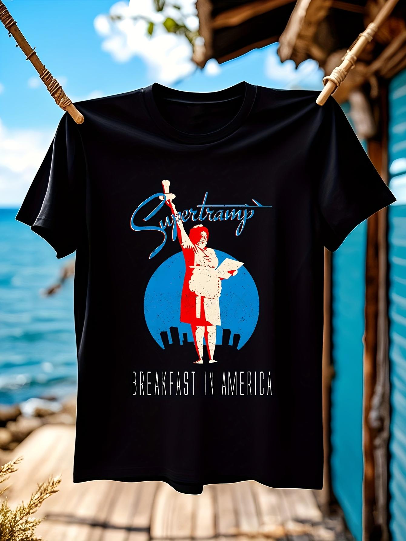 Vintage Supertramp Breakfast in America Album Cover Graph... M