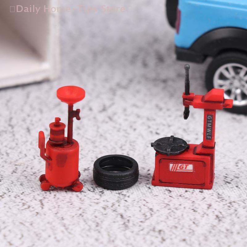 1:64 Simulation Oil Collector Miniature Tire Picker Model Repair Workshop Scene Prop Model Accessory Parking Lots City DIY Model