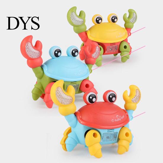 Ornament Electric Crab Toy Light And Music Battery Powered Pull String Cute Walking Laterally Educational Interactive Toys Boys Girls Cartoon Glowing