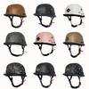 Vintage leather WWII style soldier helmet retro half helmet all seasons unisex bicycle cruiser electric scooter helmet JYT-108