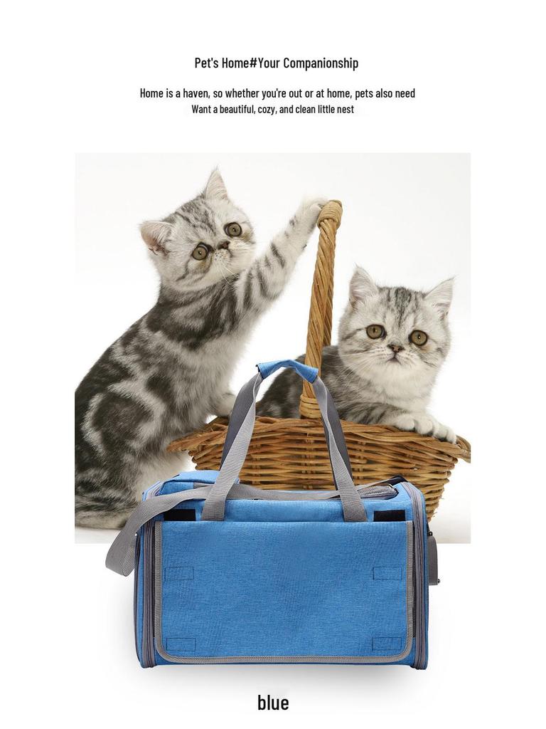 Large Breathable Foldable Cat and Dog Carrier Portable Travel Bag