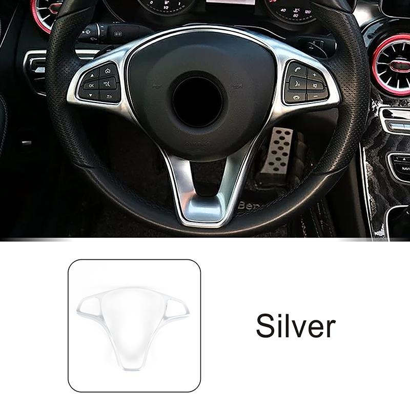 Carbon Fiber Color Car Steering Wheel Panel Frame Trim For Mercedes Benz C GLC E Class W205 W213 2016-2018 Interior Accessories