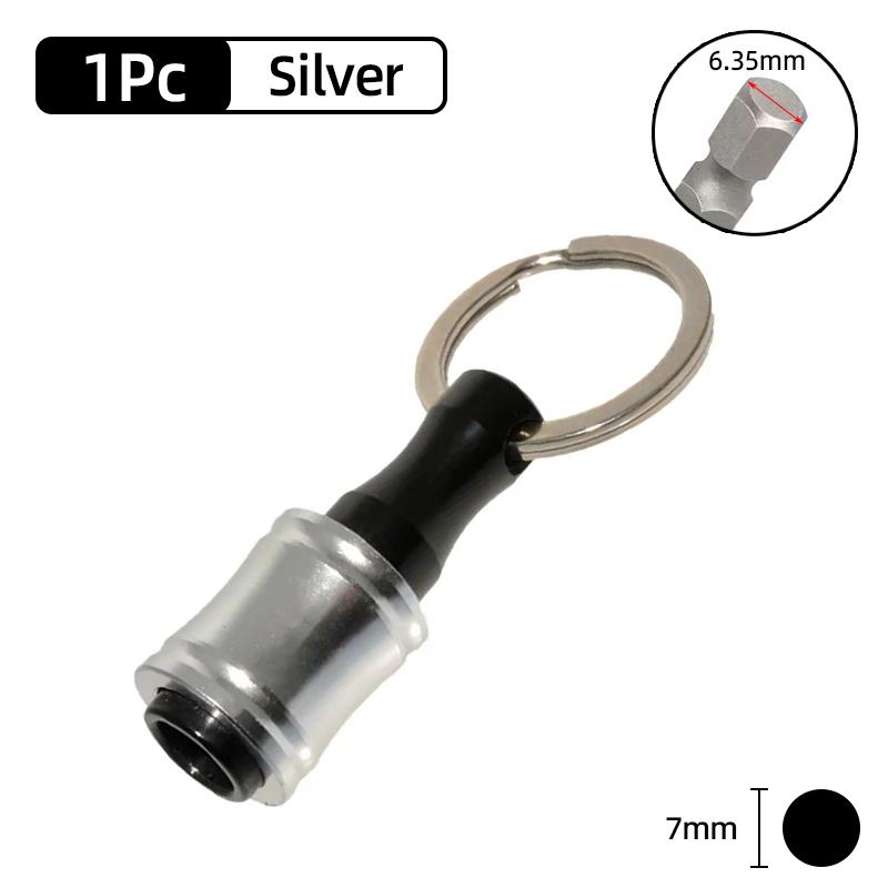 Schraubendreher-Bit-Halter 1/4 Zoll Sechskantschaft Verlängerungsstange Schnellwechsel Aluminiumlegierung Schlüsselanhänger Bohrer Schraubenadapter Handwerkzeug