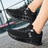 Fashion cushioning running shoes men's flying woven breathable mesh sneakers low-top lace-up outdoor lightweight travel shoes men