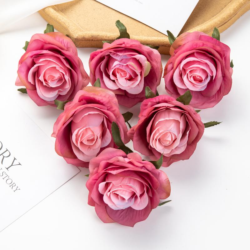 

Искусственные цветы Роза Высокое качество Свадебные букеты для невесты Вечеринка Садовая арка Домашние украшения Фестивальный венок Сделай сам Скрапбукинг 20pcs розовый