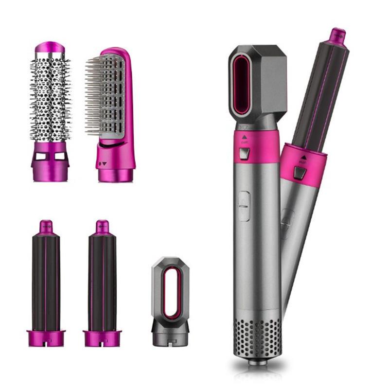 Five-in-One Multifunctional Hair Styler: Curling Iron, Straightener, and Blow Dryer Brush