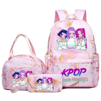 2 New Kpop Witch Hunters Printed Student Schoolbag Backpack Shoulder Pencil Case Three-piece Set