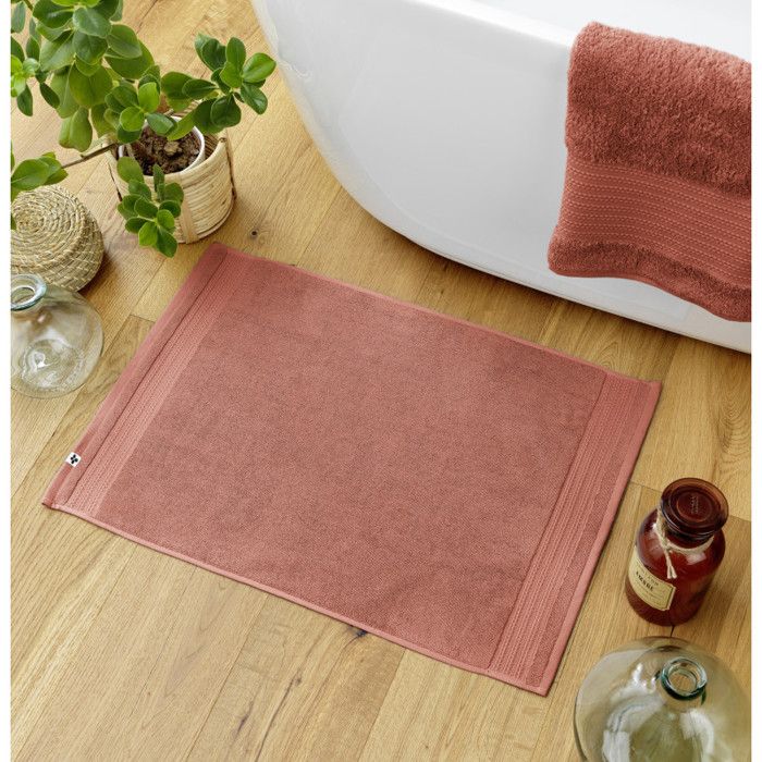 Tapis de bain  Garance  50 x 70 cm / 100% Coton Bio / 600 gr/m² l'Effet Papillon - Garance Terracotta - Tapis de bain 50 x 70 cm - G