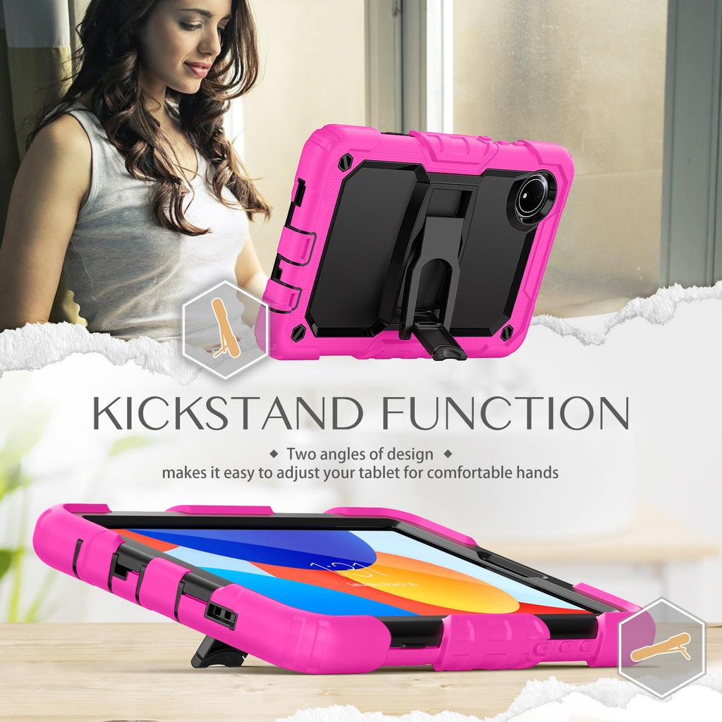 Rugged Kickstand Case For Redmi Pad SE 8.7 Inch 3-Layers Heavy Duty Colourful Cover Shockproof For Redmi Pad SE 4G