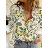 3D Print Plant Lapel Neck Blouse Women Long Sleeve Shirts Womens Clothing Casual Clothes Harajuku Female Clothing