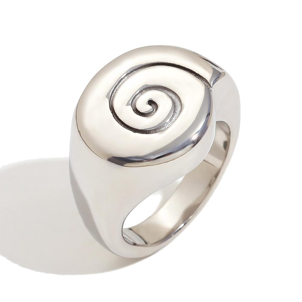 

MamacitaSlay Unique Fingerprint Swirl Ripple Gold Silver Colour Rings Womens Stainless Steel Tarnish Free Jewelry Accessories 6