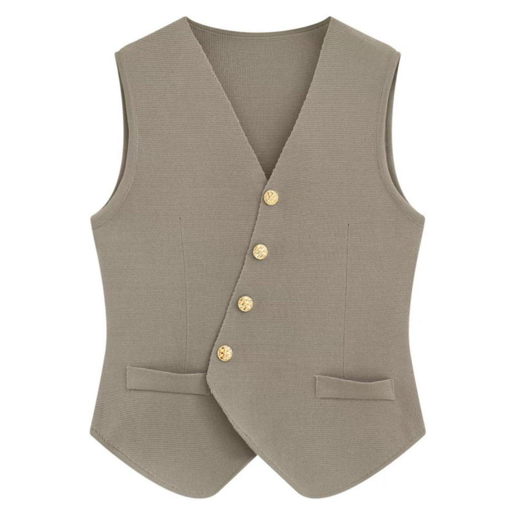 Women's Summer Sleeveless Waistcoat Cardigan Top With Vest