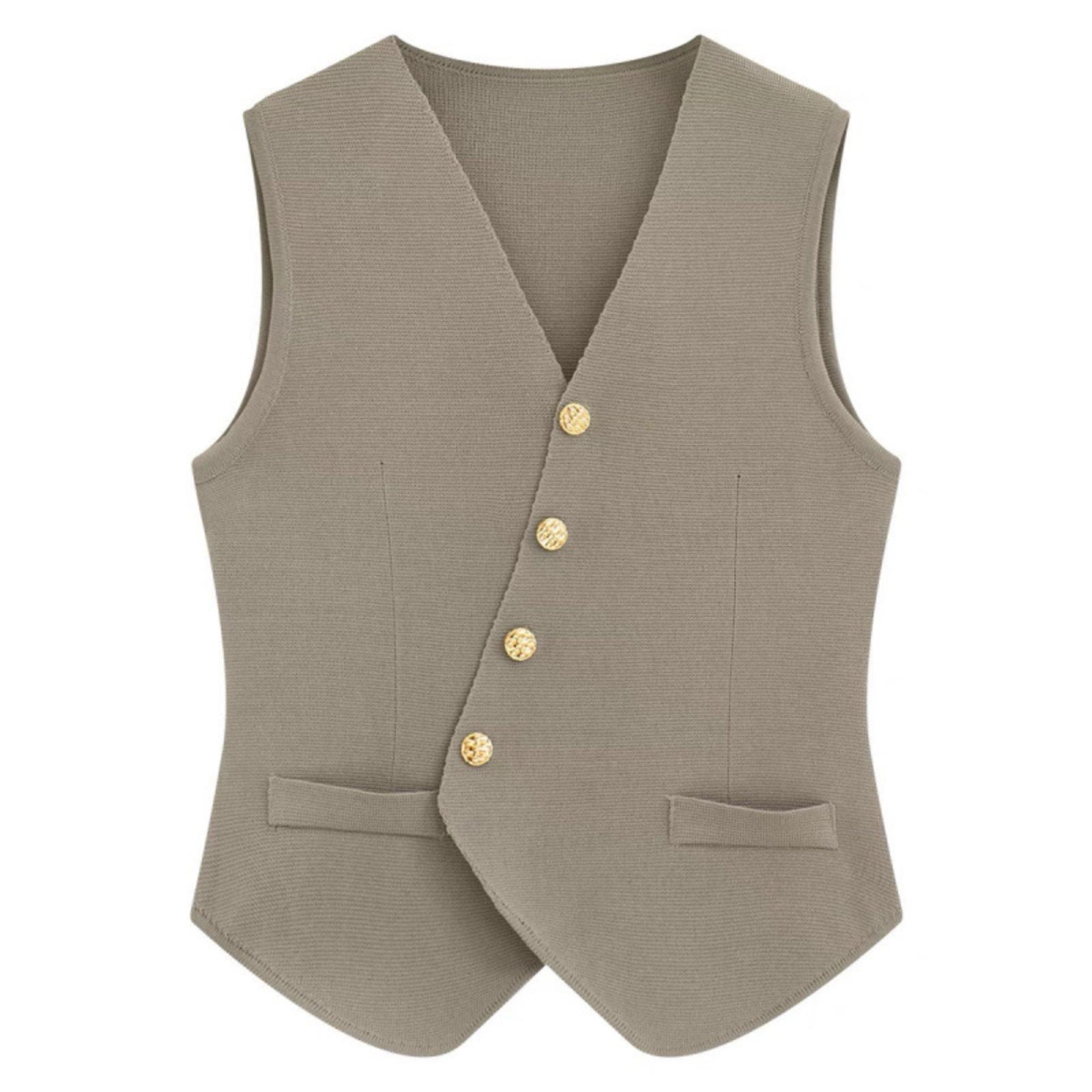 

Women s Summer Sleeveless Waistcoat Cardigan Top With Vest One Size